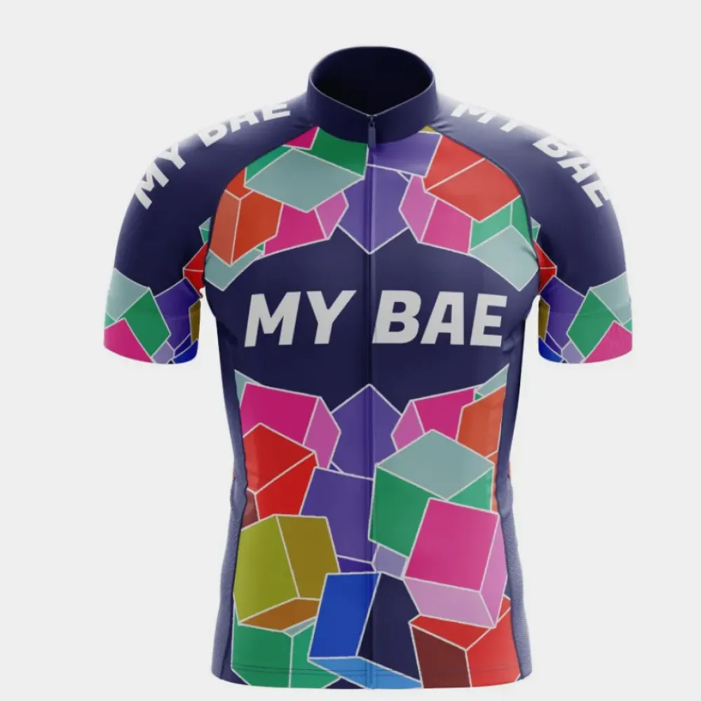 My Bae Retro Cycling Jersey/Purple/Green/Red