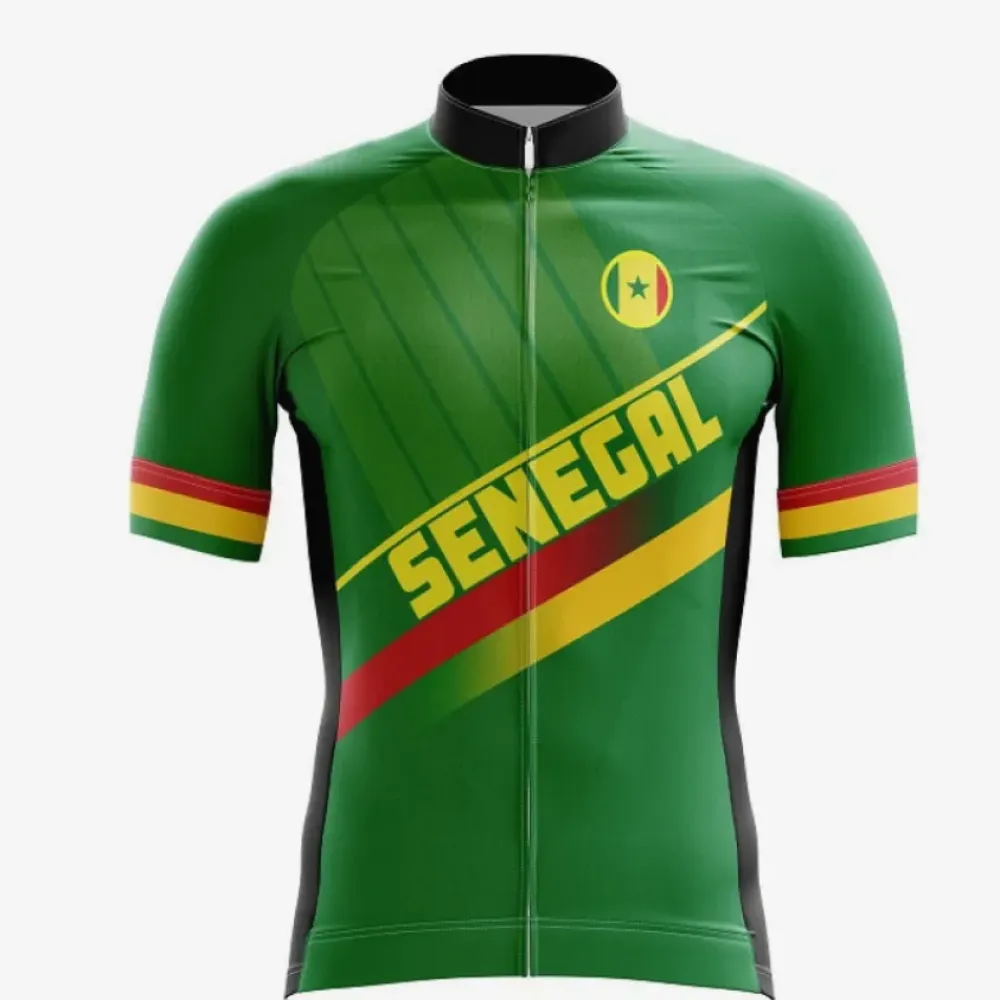 Senegal Cycling Jersey   Energy-Boosting   Green/Yellow/Red