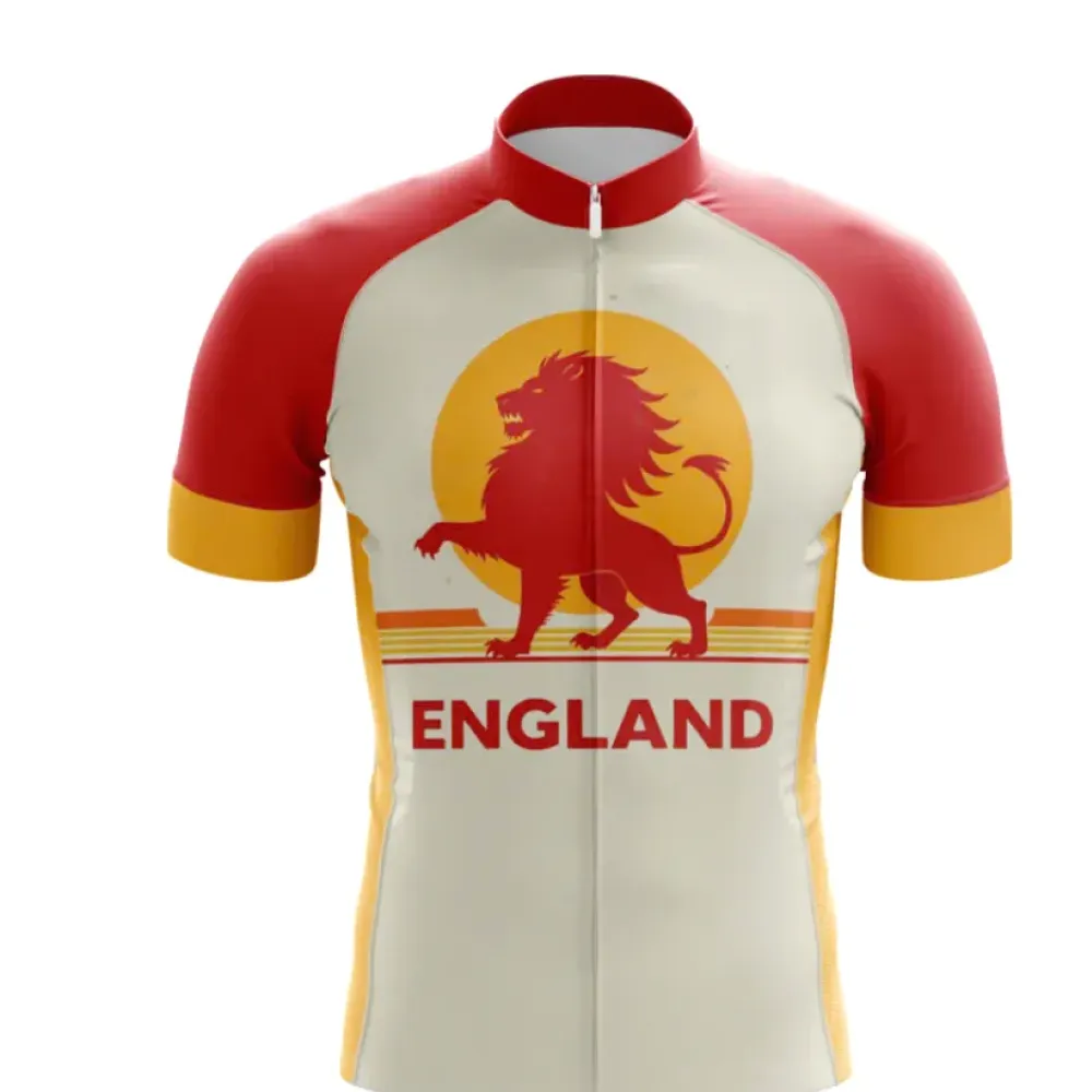 England Lion Cycling Jersey - Short Sleeve/Red/Yellow
