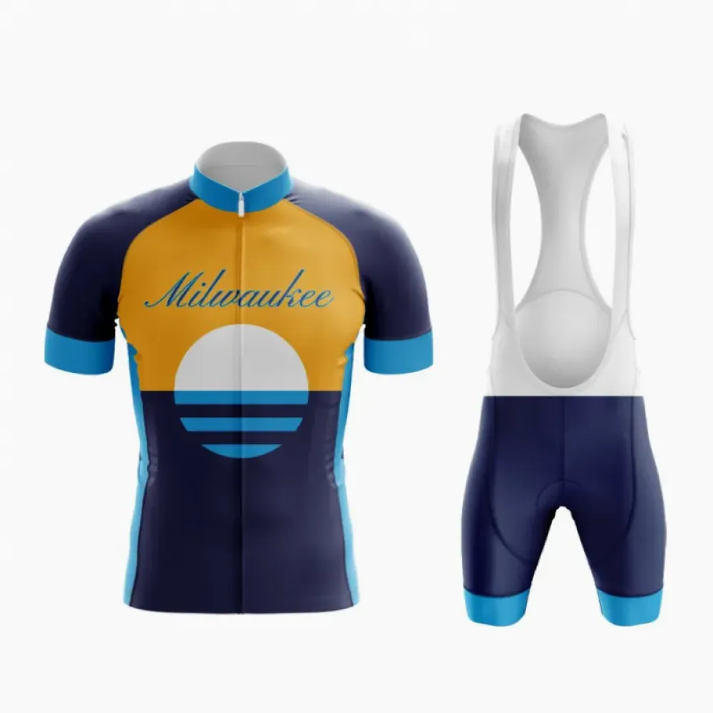 Milwaukee Flag Cycling Kit - Ocean Sun Inspired Jersey & Shorts