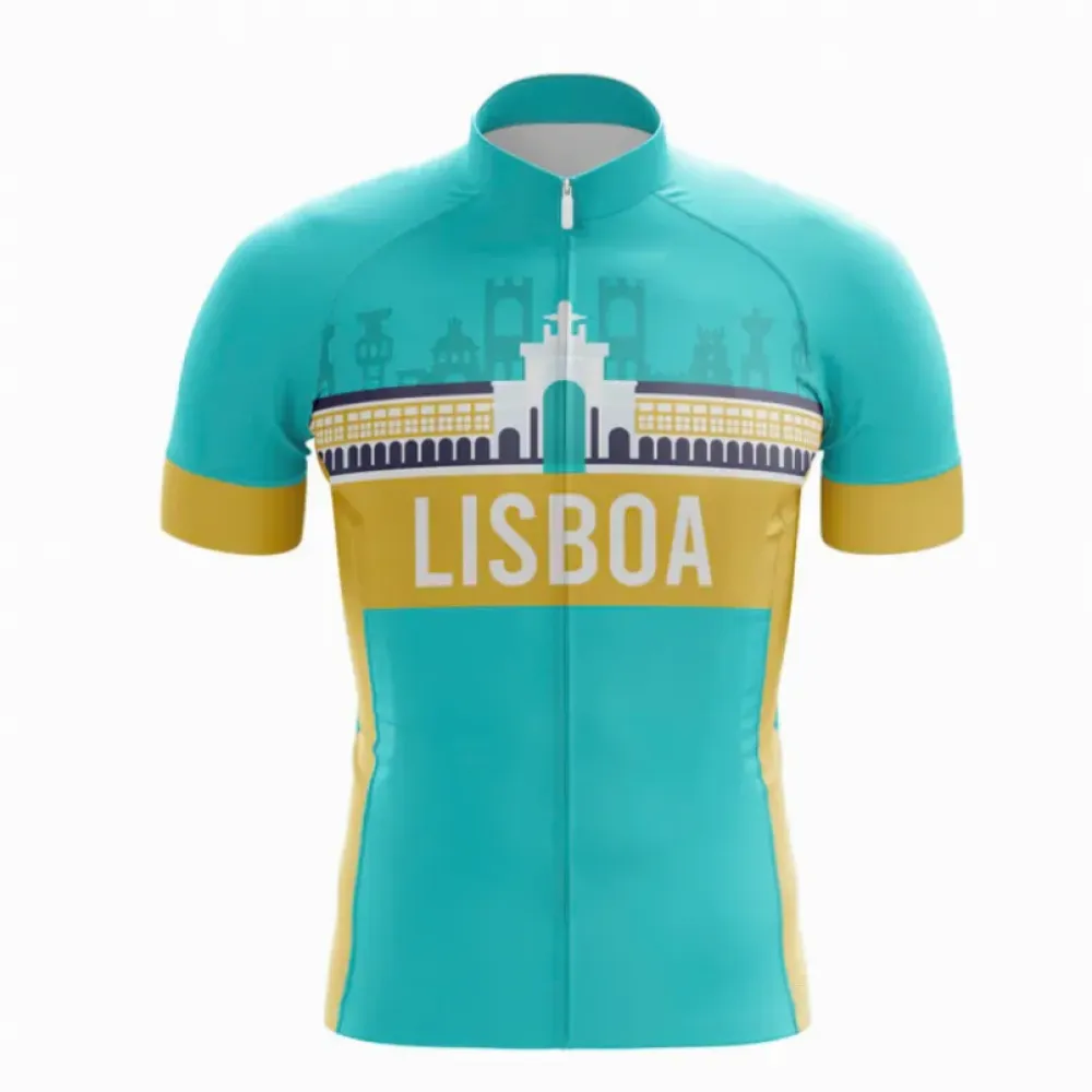 Lisboa Skyline Cycling Jersey - Teal/Gold/White