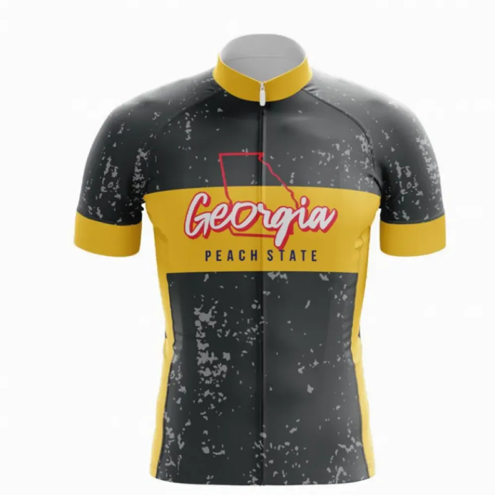 Georgia Peach State Cycling Jersey/Black/Yellow