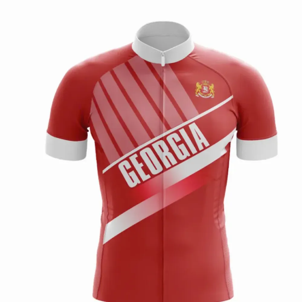 Georgia National Cycling Jersey - Short Sleeve/Red/White