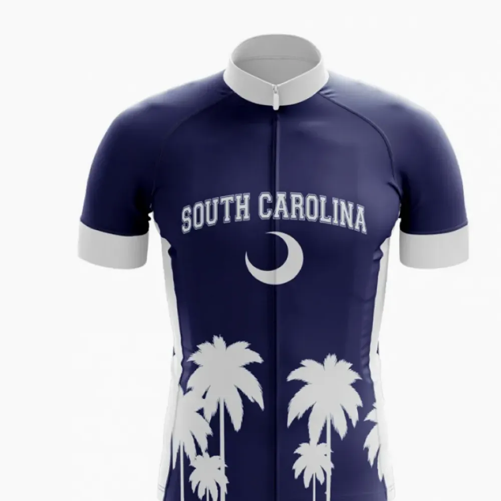 South Carolina Bike Jersey - Ocean Blue/White