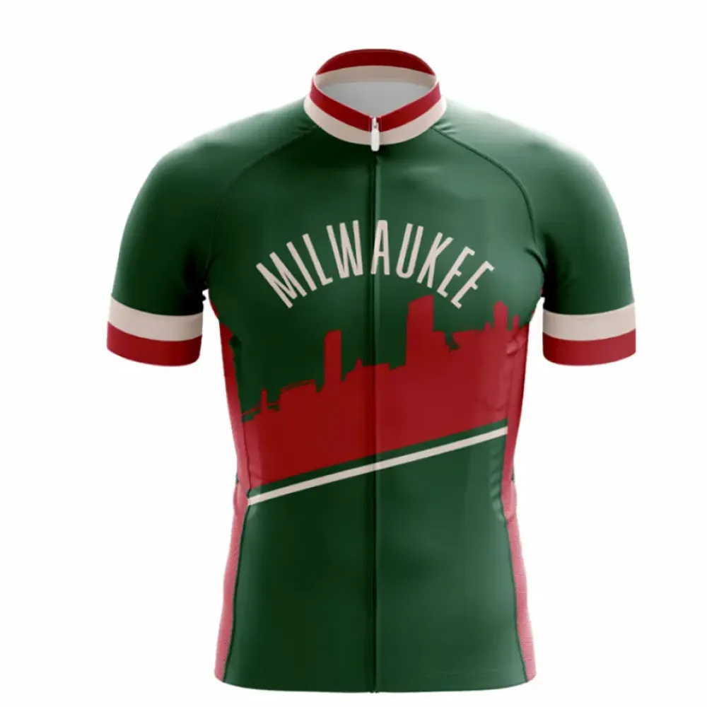 Milwaukee Basketball Men's Cycling Jersey/Green/Red