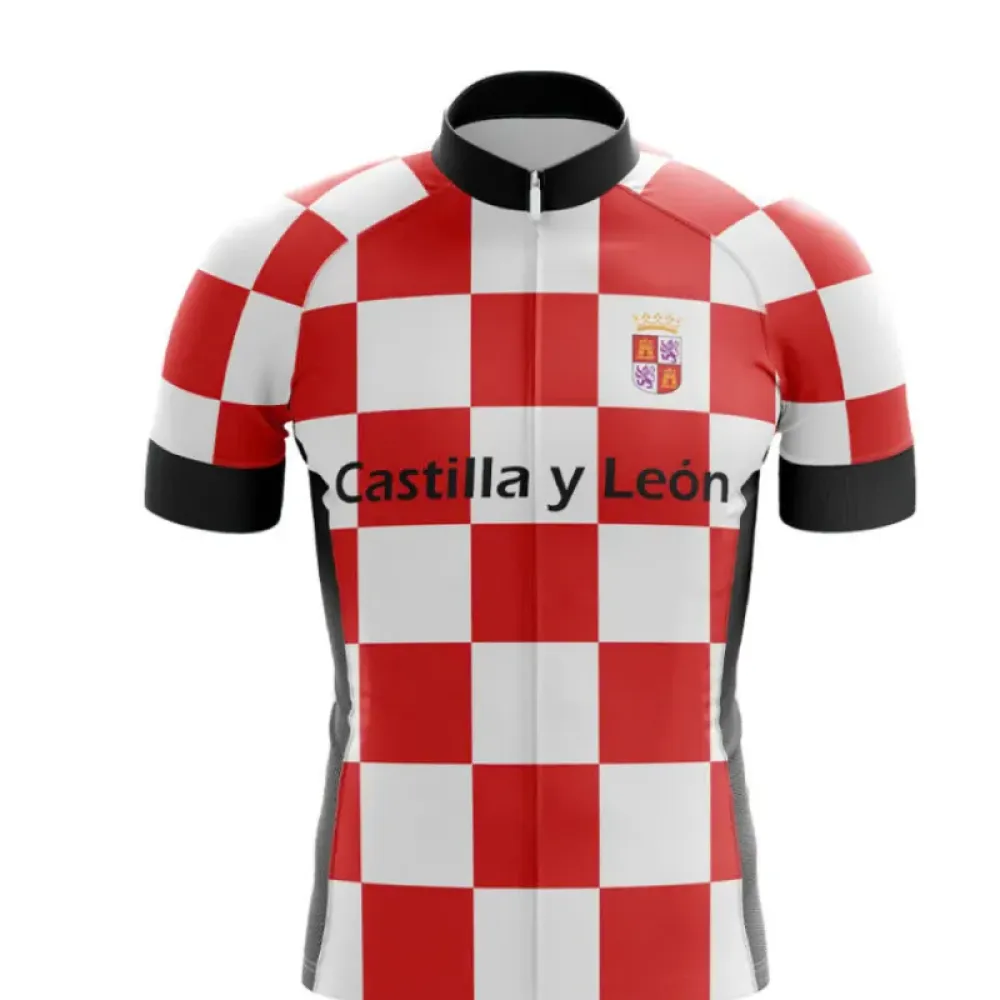 Castilla y León Checker Cycling Jersey Red/White