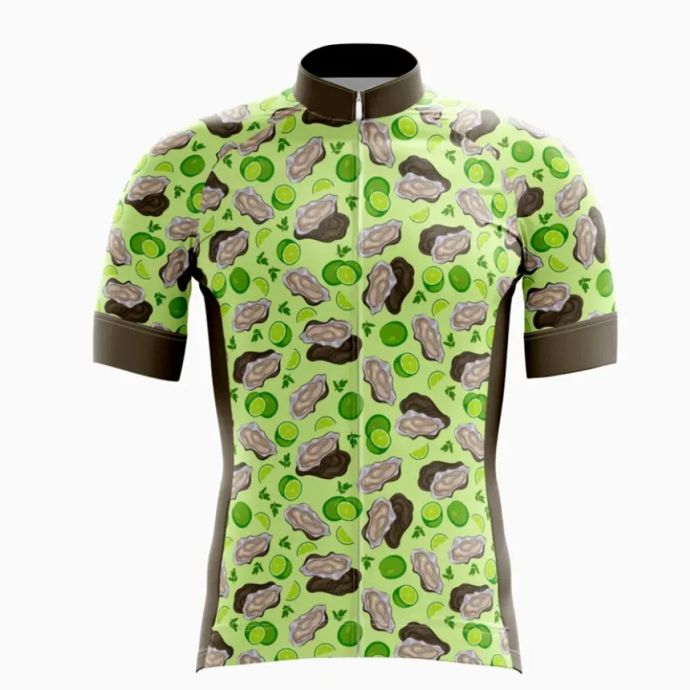 Oysters Cycling Jersey - Lime/Green/Black