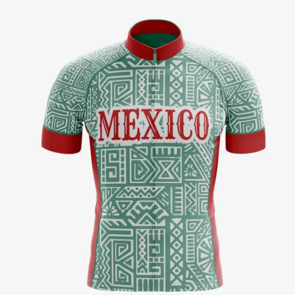 Mexico Aztec Red-White Cycling Jersey