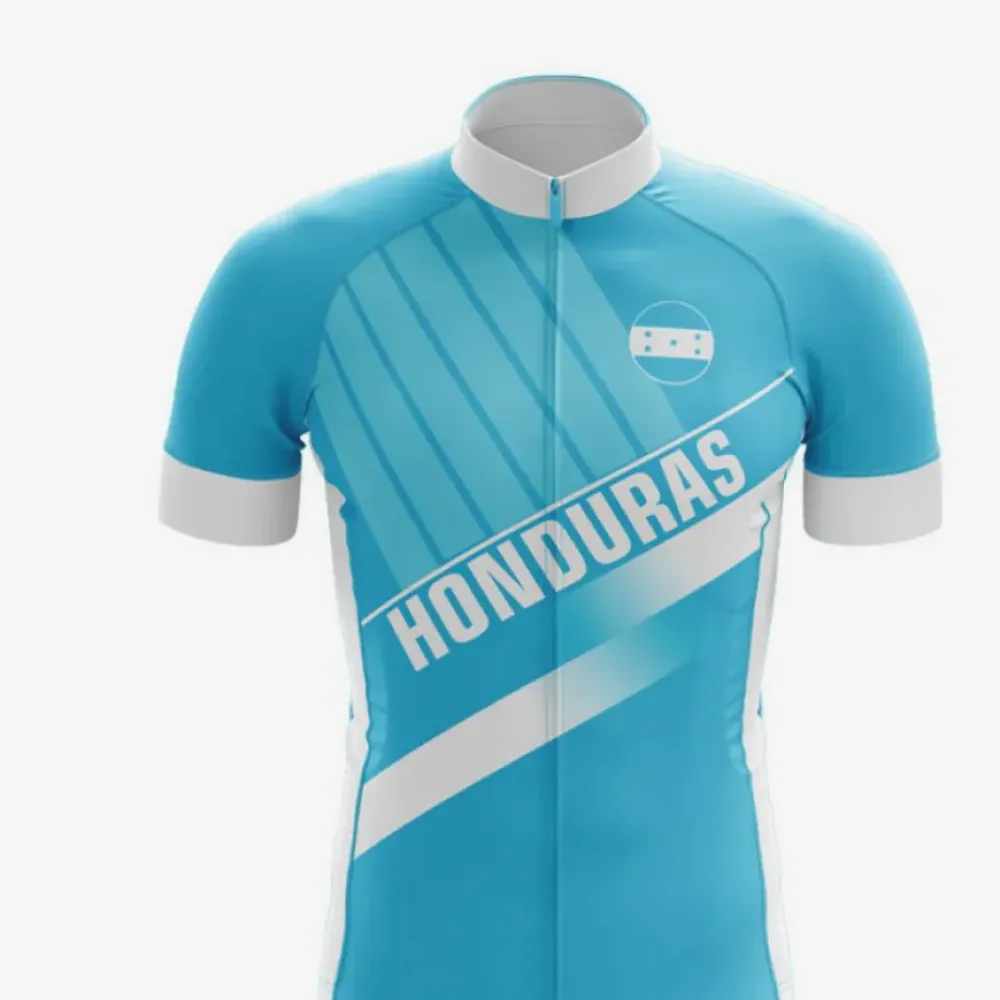 Honduras Cycling Jersey Short Sleeve/Teal/White