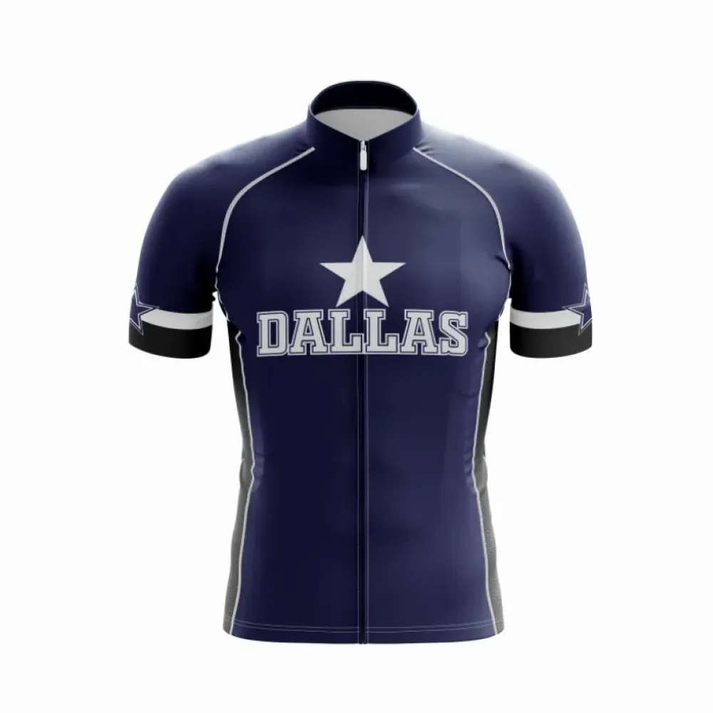 Dallas Cycling Jersey Short Sleeve Navy/White/Grey