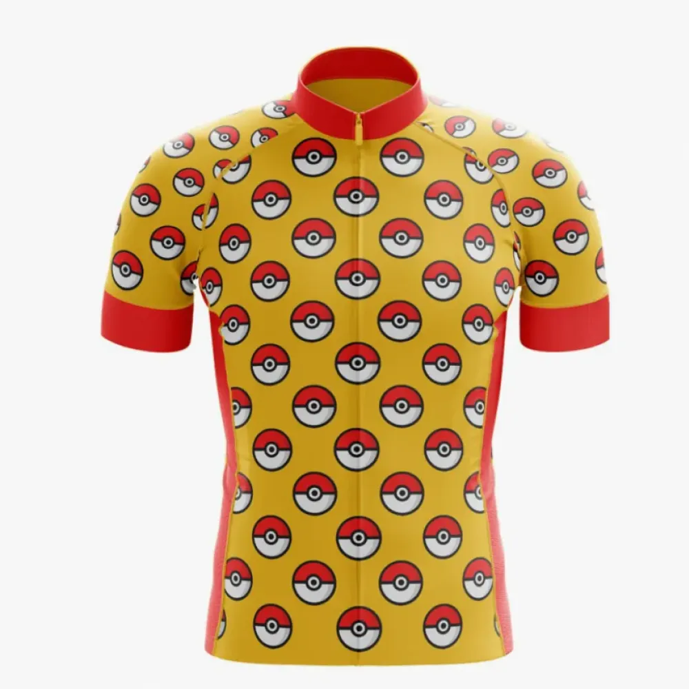 Pokemon Bold Colorful Cycling Jersey Design Yellow/Red