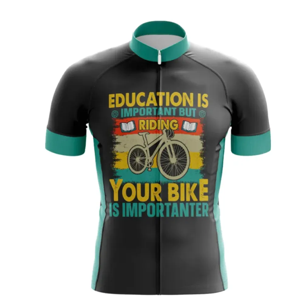 Cycling Is Importanter Men's Cycling Jersey/Black/Aqua