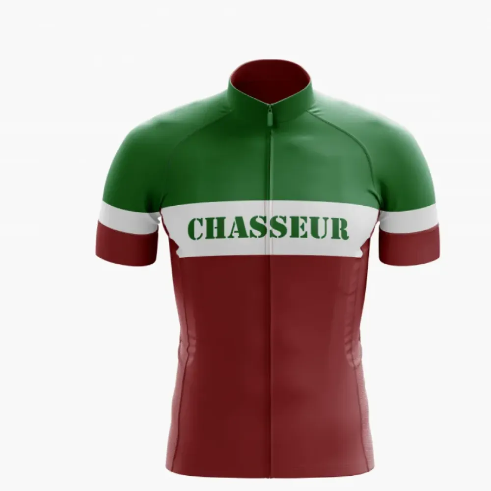 Chasseur Cycling Jersey Short Sleeve Green/Burgundy/White