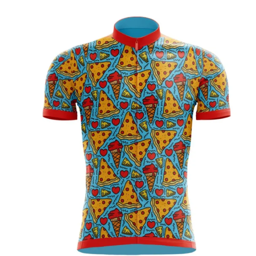 Pizza Junk Food Cycling Jersey/Blue/Red