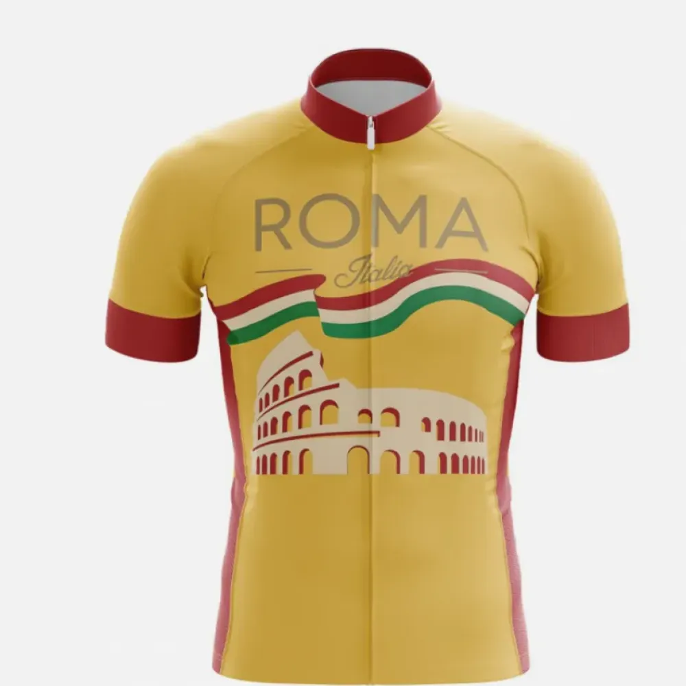 Roma Cycling Jersey - Roma/Italy/Gold/Maroon/White