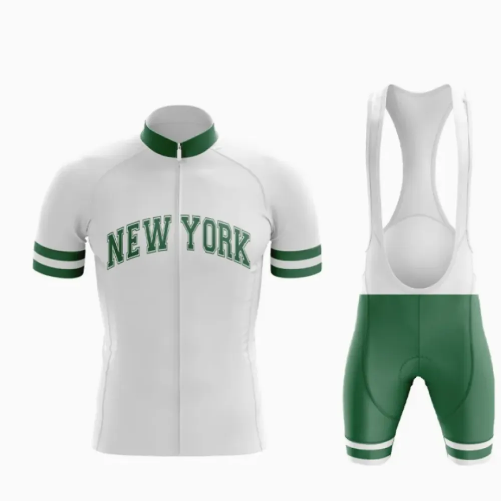 New York Cycling Shorts Kit with Jersey/White/Green