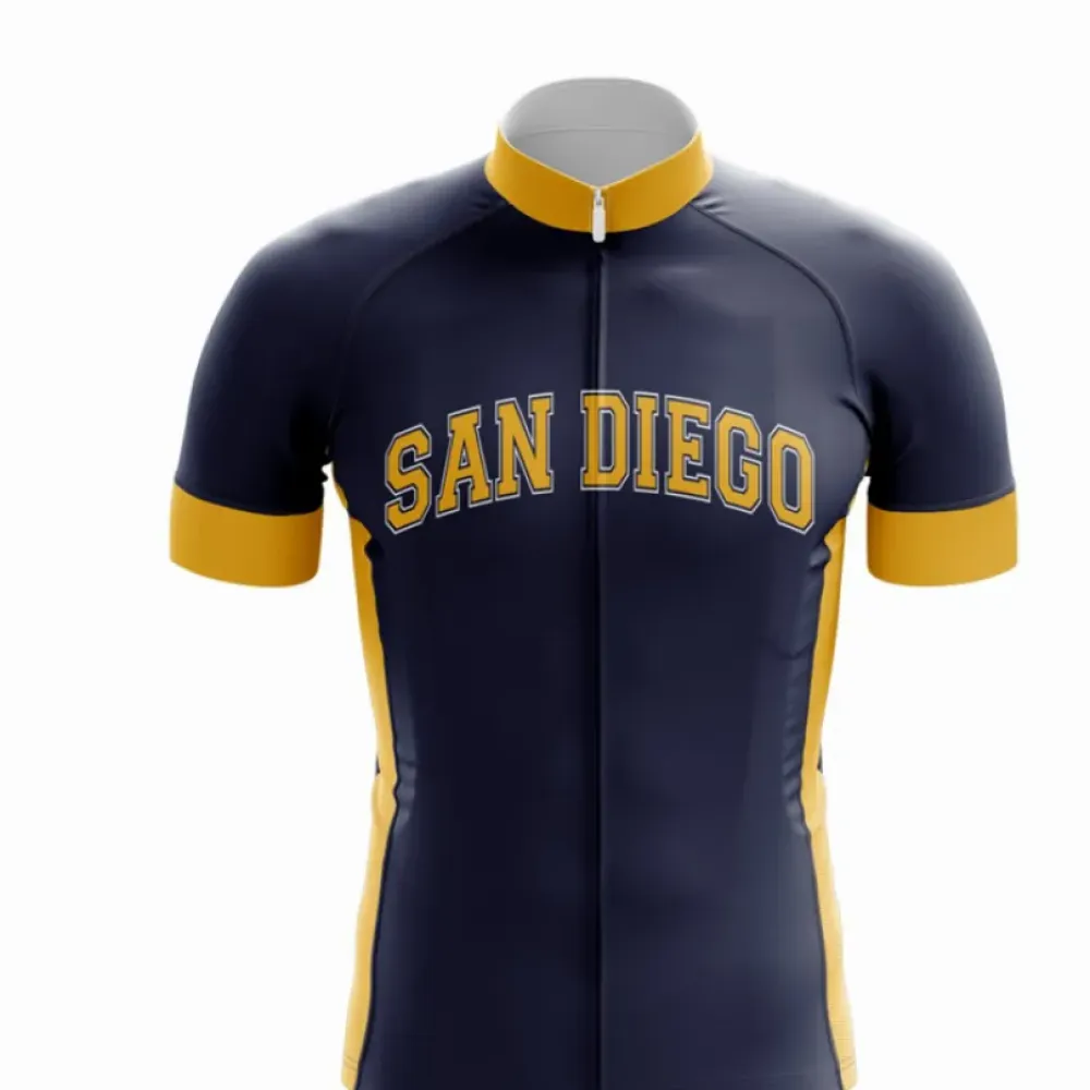San Diego Cycling Jersey V-Neck Blue/Yellow