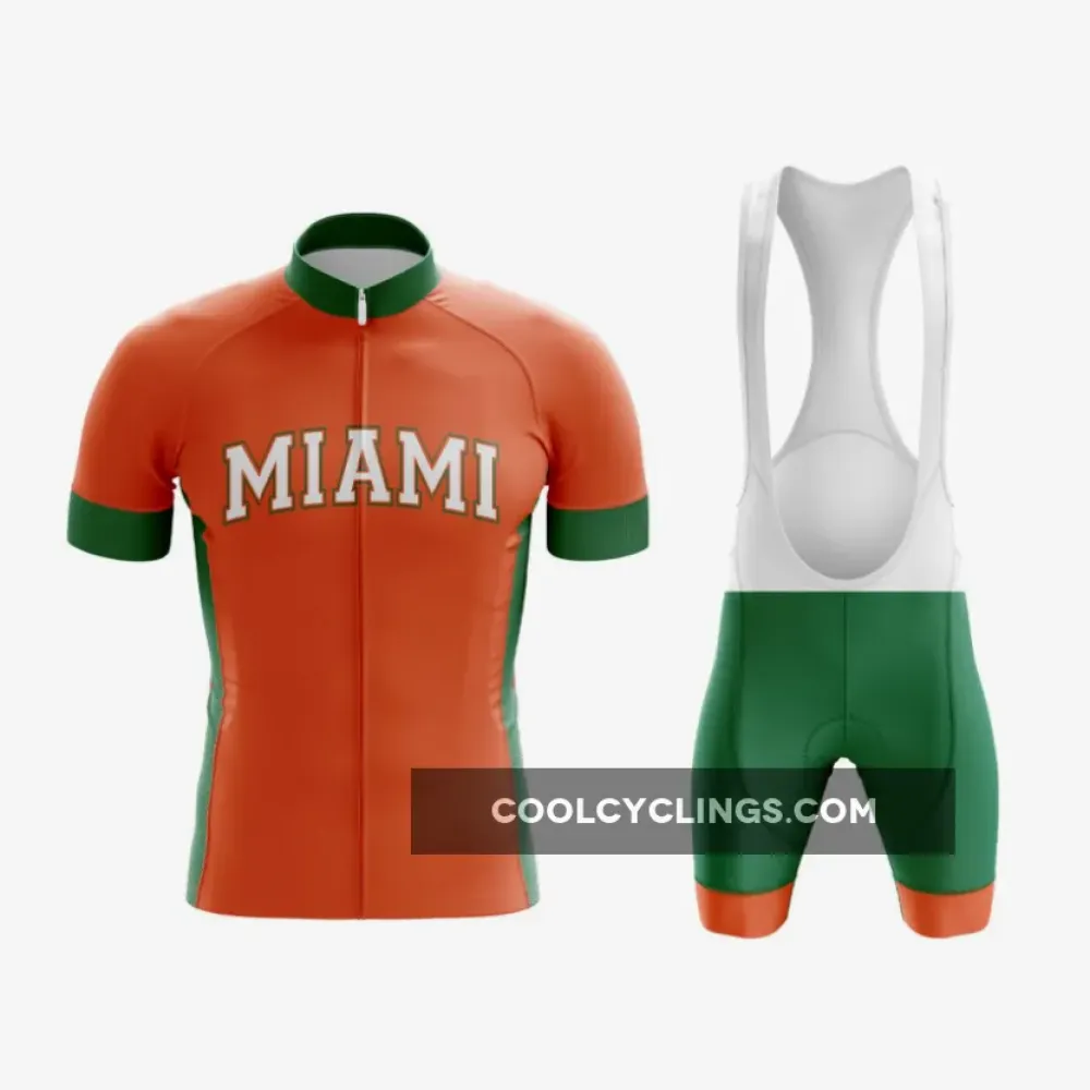 University of Miami Cycling Kit - Orange/Green/White