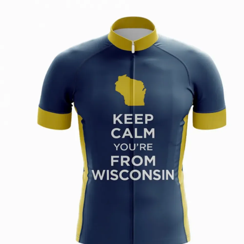 Wisconsin Cycling Jersey - Blue/Yellow