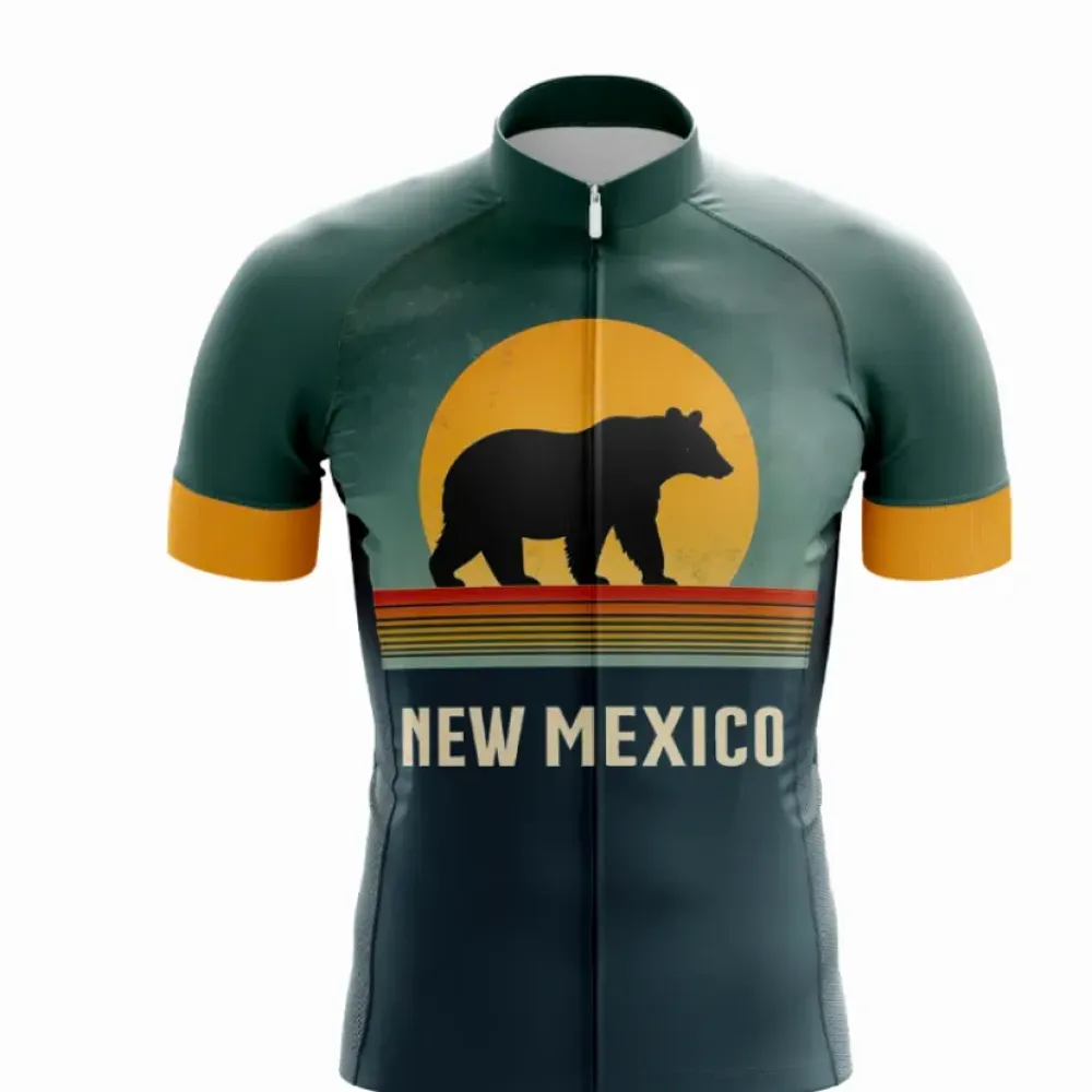 New Mexico Cycling Jersey - Earthy Tones/Forest Green/Yellow