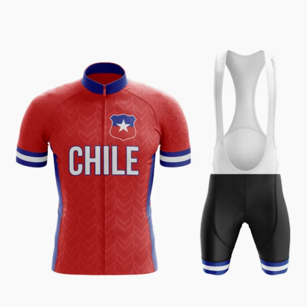 Chile Cycling Kit Red/Blue/White