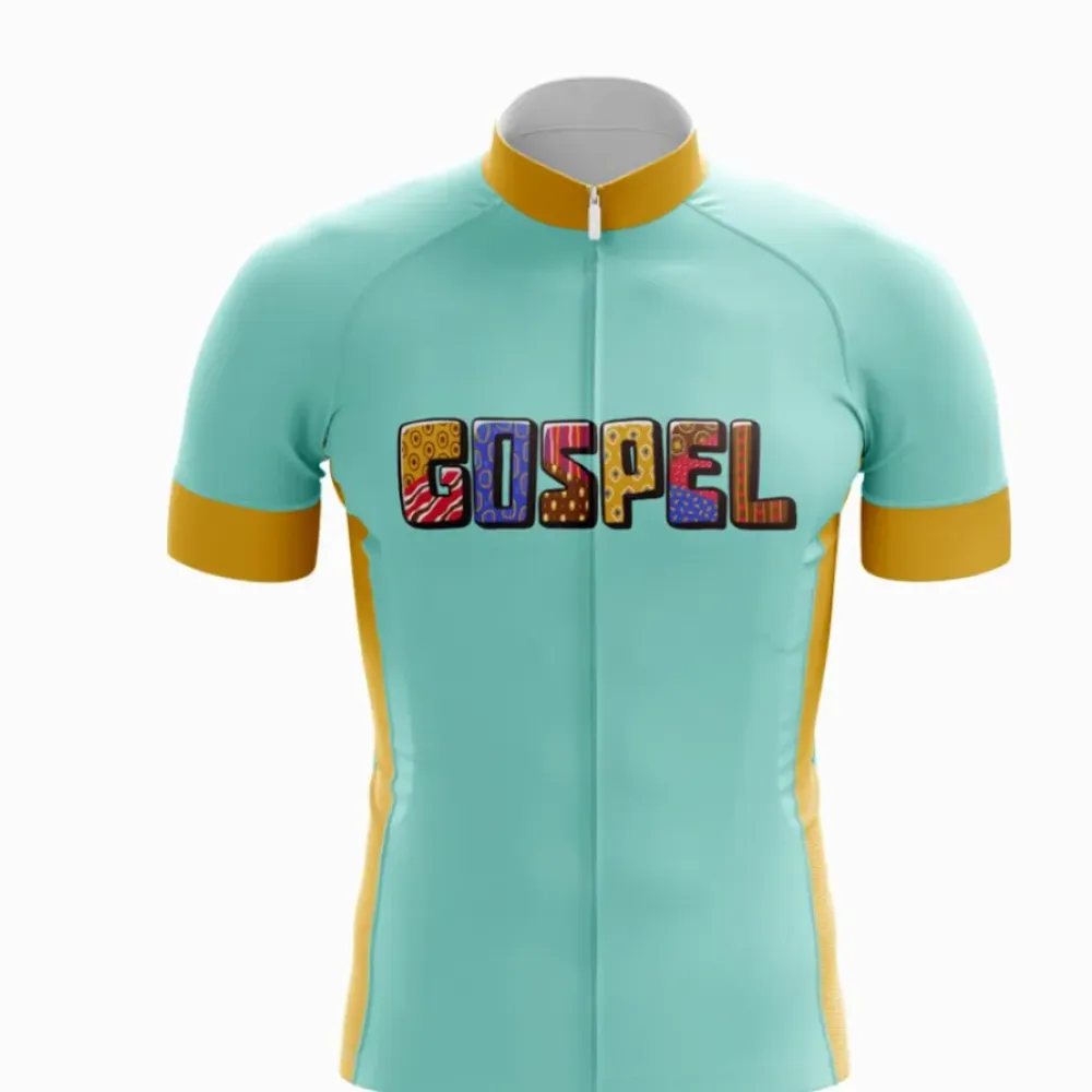 Gospel Triathlon Jersey Faithful Finisher Teal/Gold/Pattern
