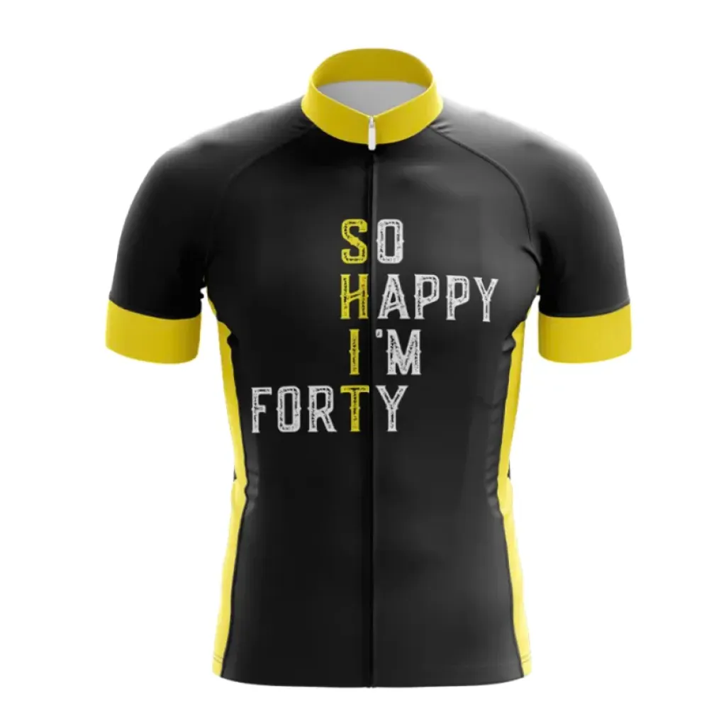 Happy Birthday Cycling Jersey Black/Yellow