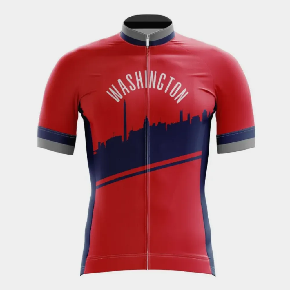 Washington Skyline Cycling Jersey Red/Blue/Grey