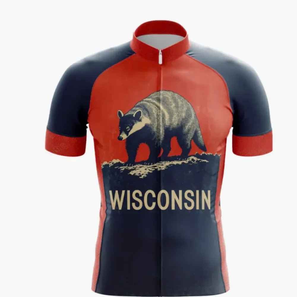 Wisconsin Badger Bold Red Cycling Jersey