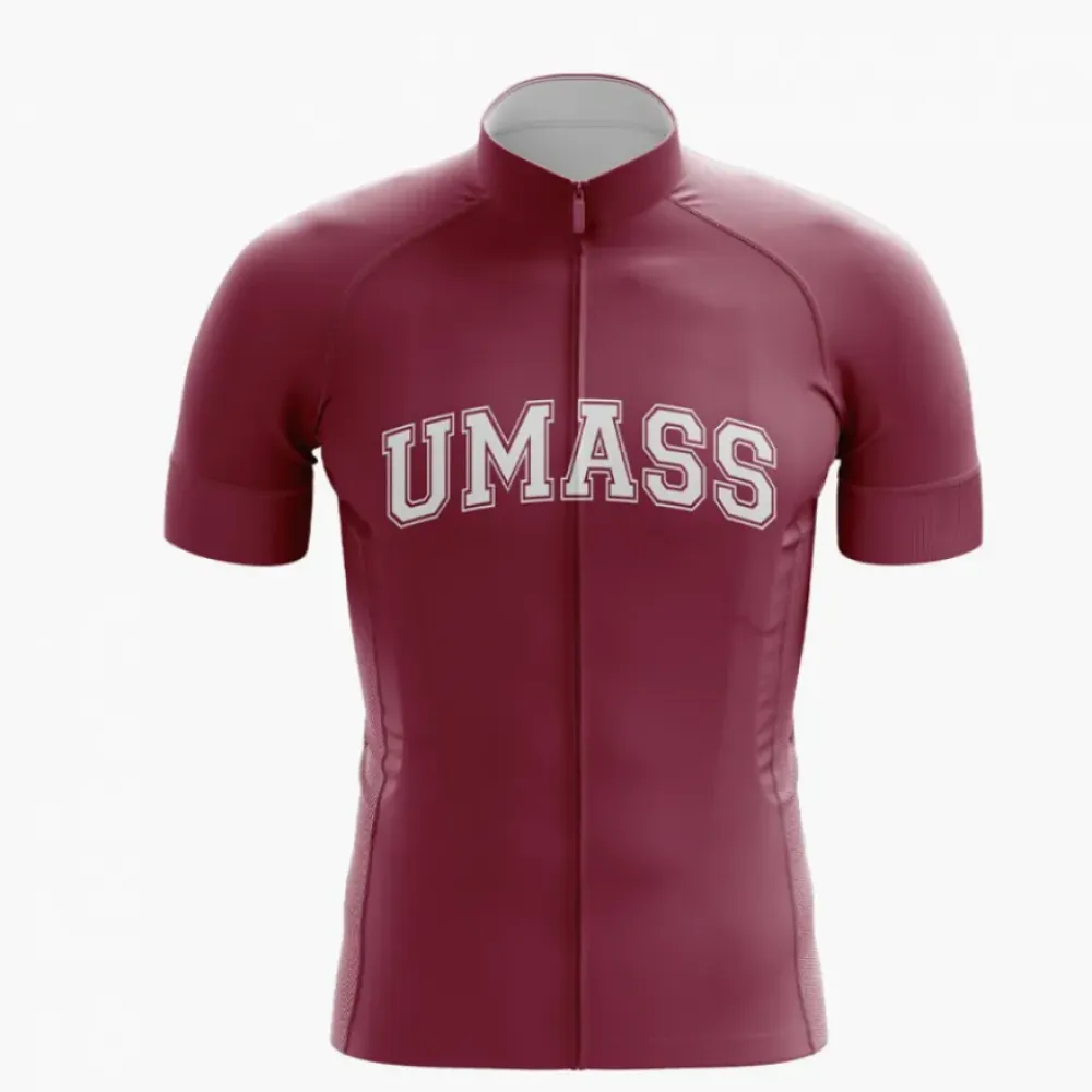 UMASS Cycling Jersey Short Sleeve Maroon/White