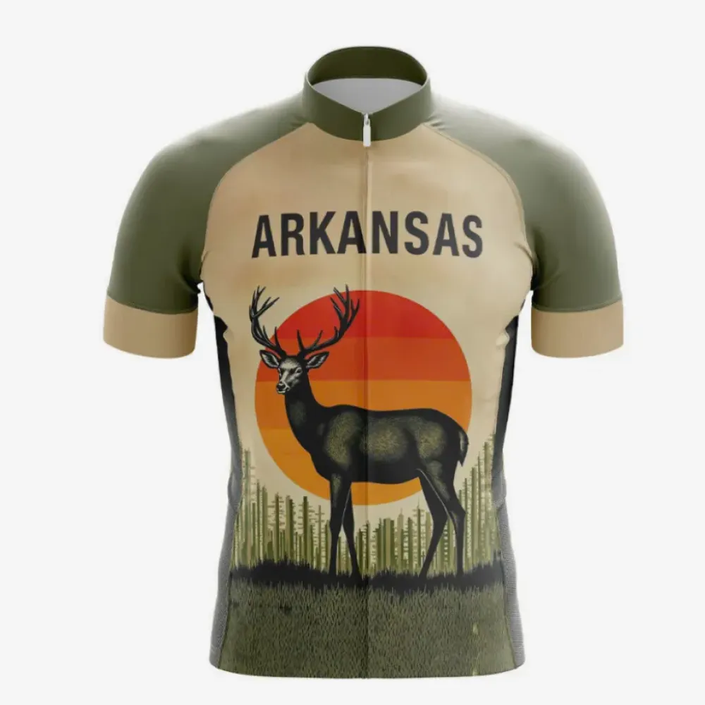 Arkansas Cycling Jersey Deer Terracotta/Olive/Green