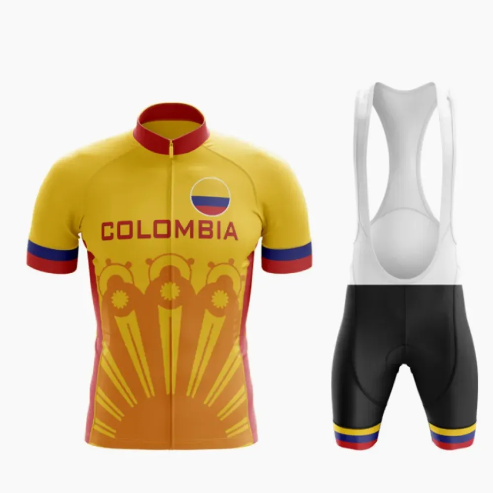 Colombia Cycling Jersey & Bib Shorts Yellow/Black/Red