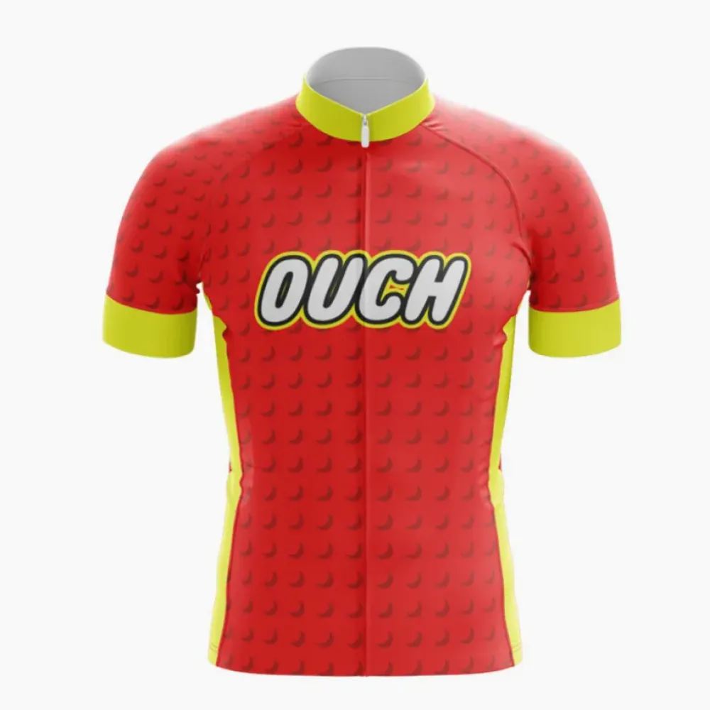 Ouch Cycling Jersey Red/Yellow/Unique Design
