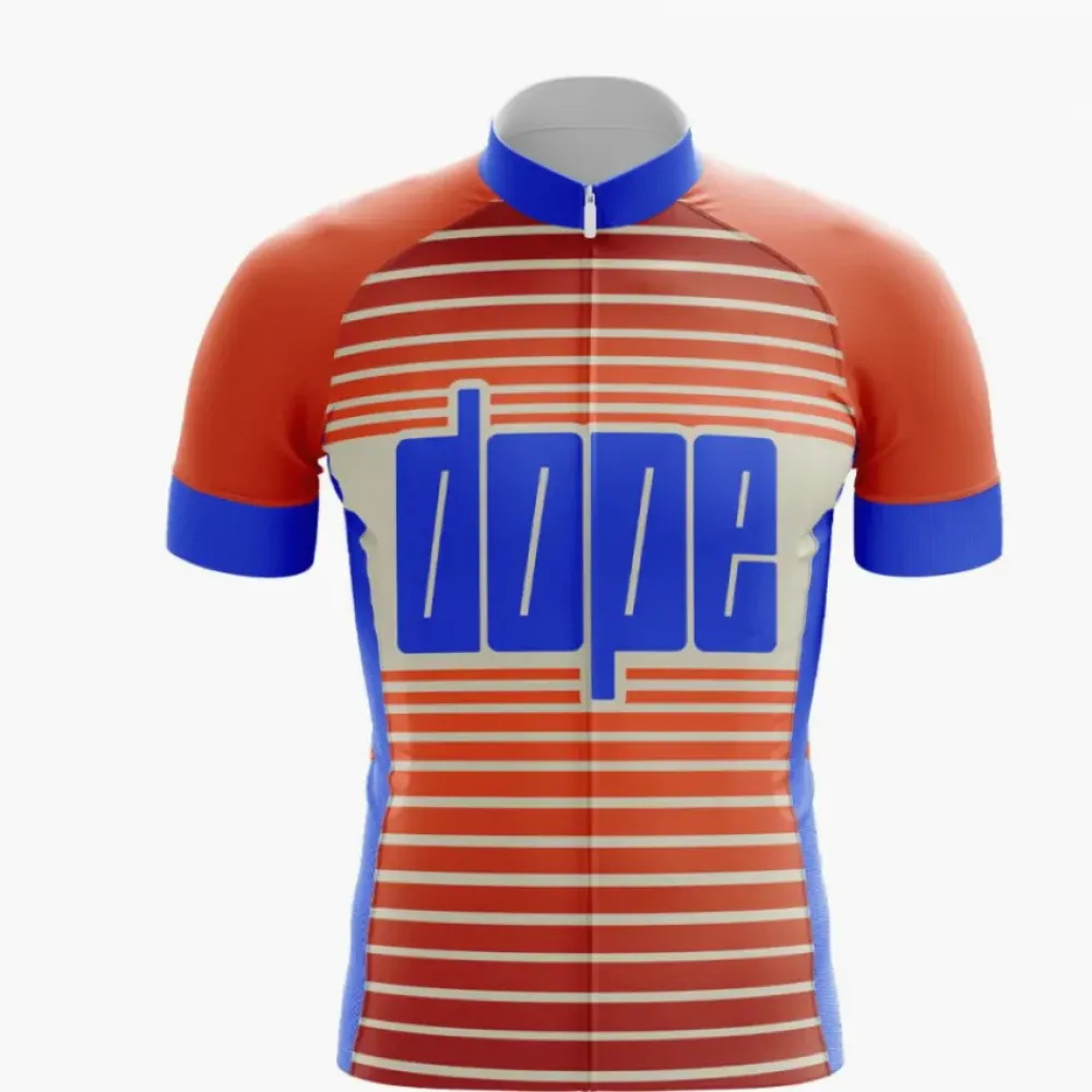 Dope Cycling Jersey Striped Orange/Blue/White