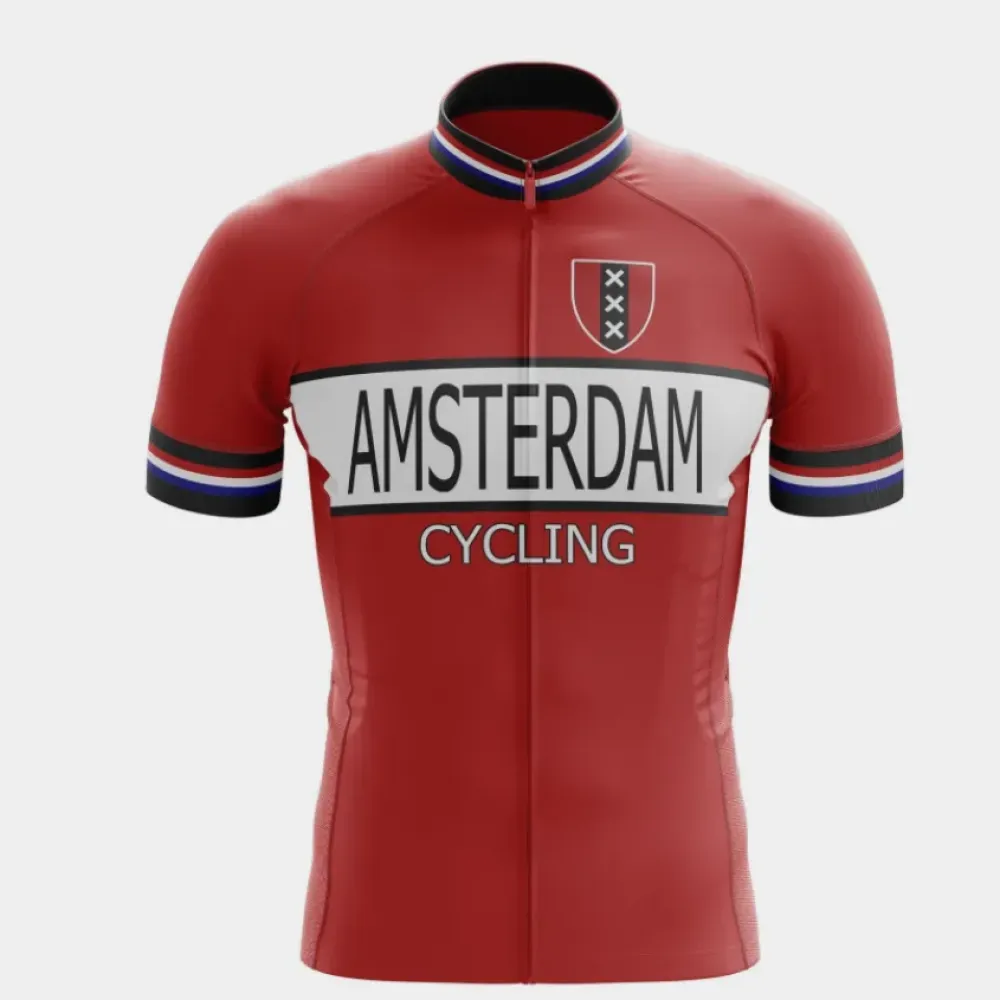 Amsterdam Cycling Jersey Red/White/Black