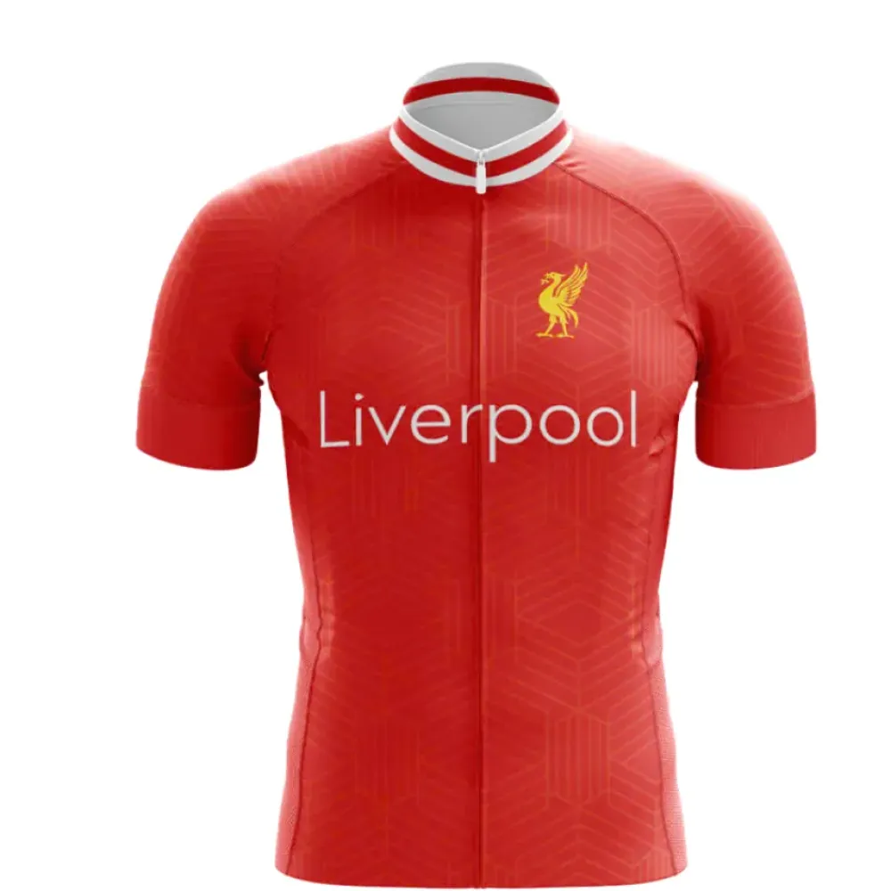 Liverpool Cycling Jersey Red/Yellow/Geometric Pattern