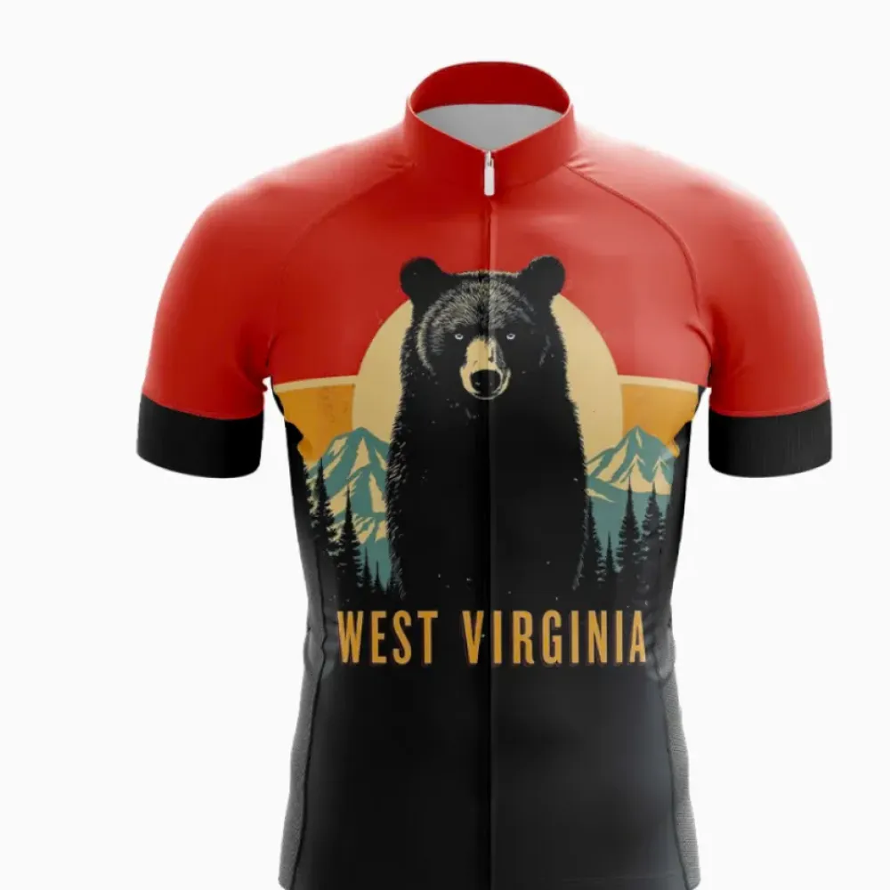 West Virginia Bold Red Bear Cycling Jersey