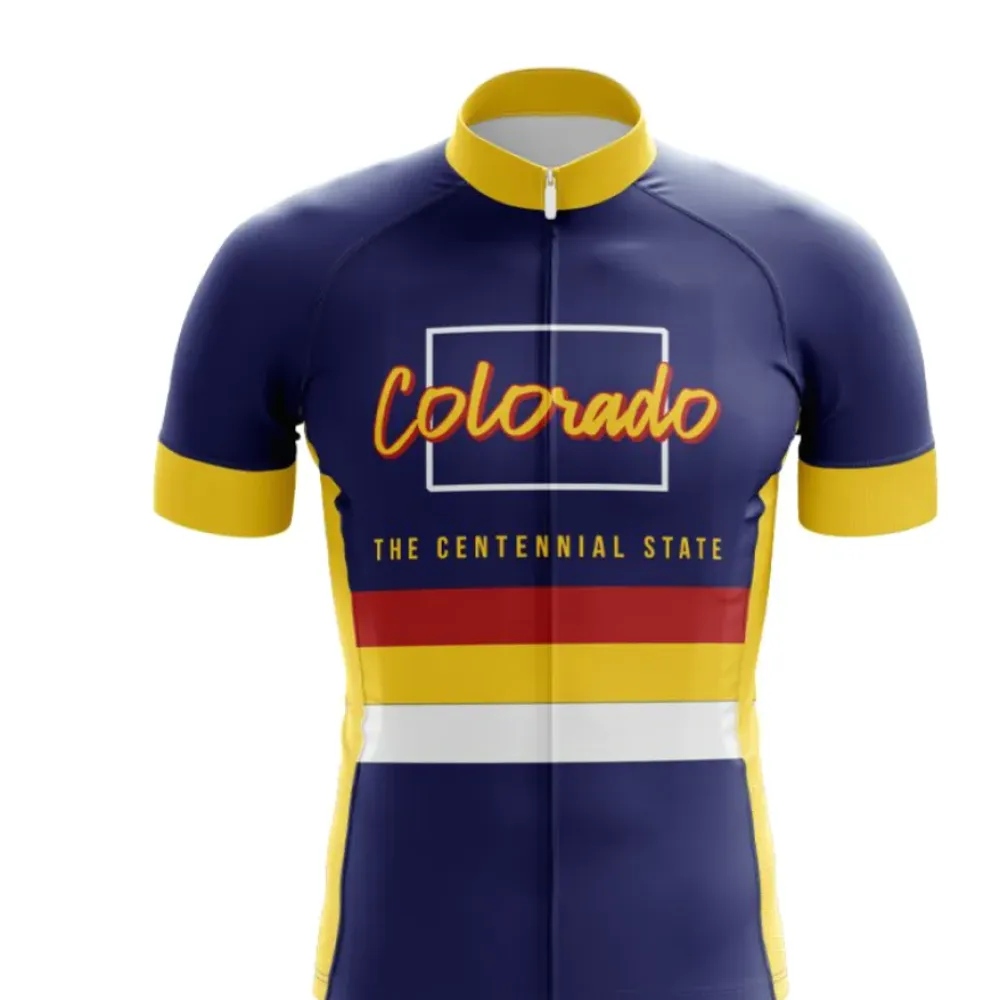 Colorado State Trendy Cycling Jersey Navy/Yellow/Red