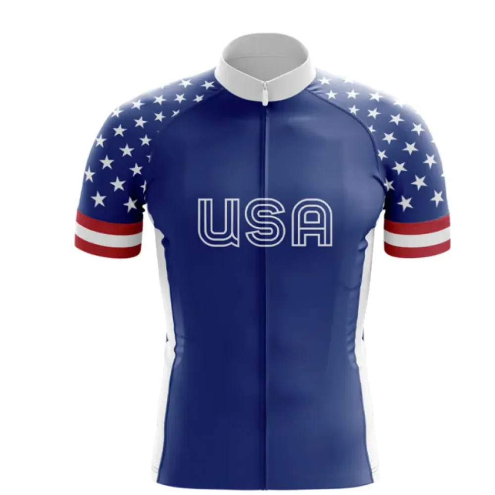 USA Retro Cycling Jersey Navy/Red/White