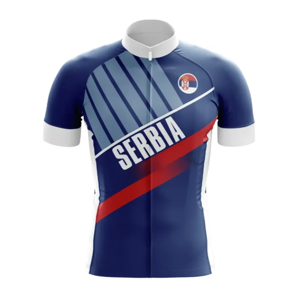 Serbia Cycling Jersey Navy/Red/White