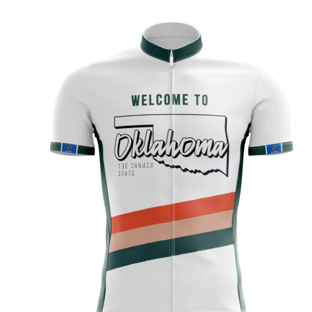 Oklahoma Cycling Jersey White/Green/Red