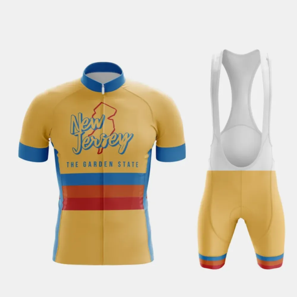 New Jersey State Cycling Jersey & Bibs Gold/Blue/Burgundy