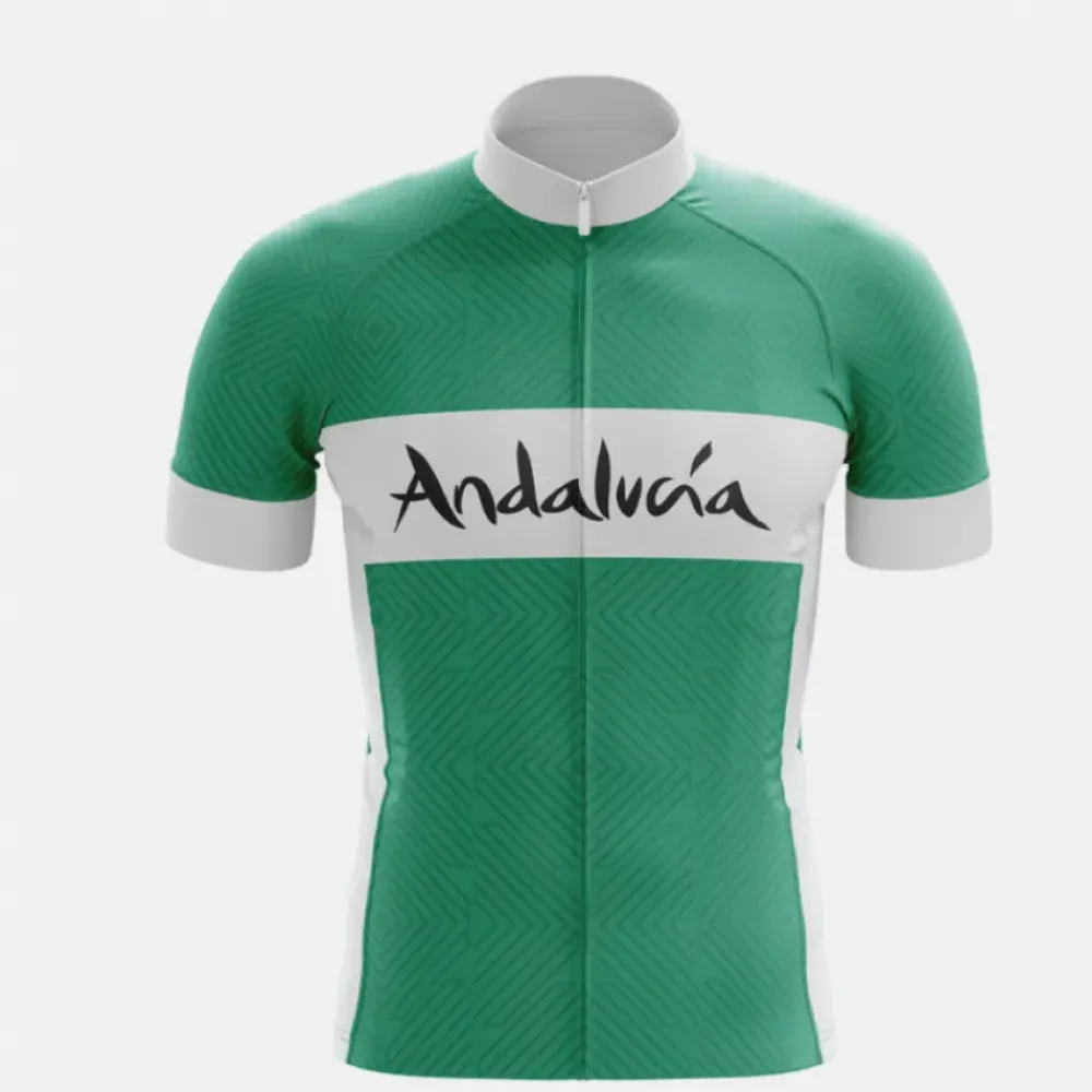 Andalucía Pro Cycling Jersey Elite Road Biking Top Green/White