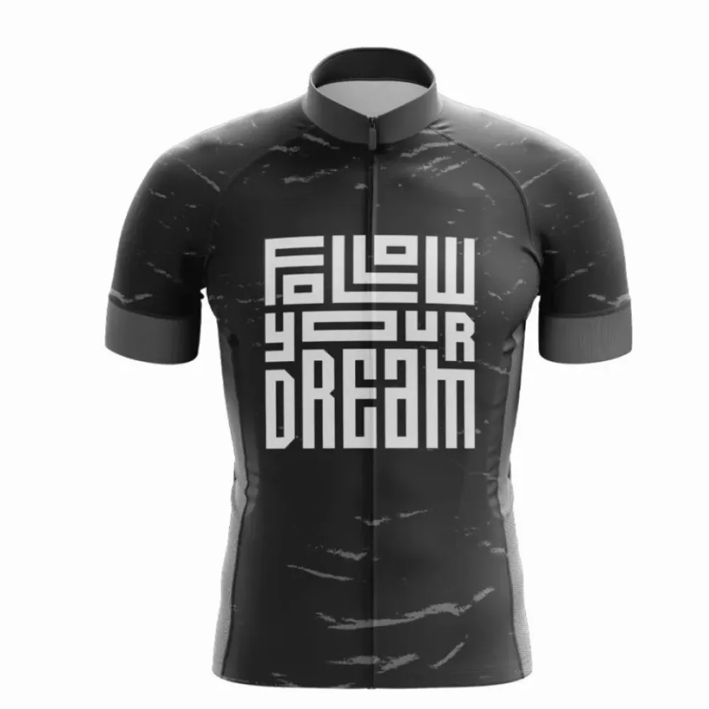 Follow Your Dream Marbled Cycling Jersey Black/White