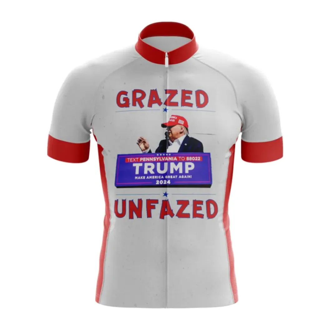 Trump Grazed Unfazed Cycling Jersey White/Red