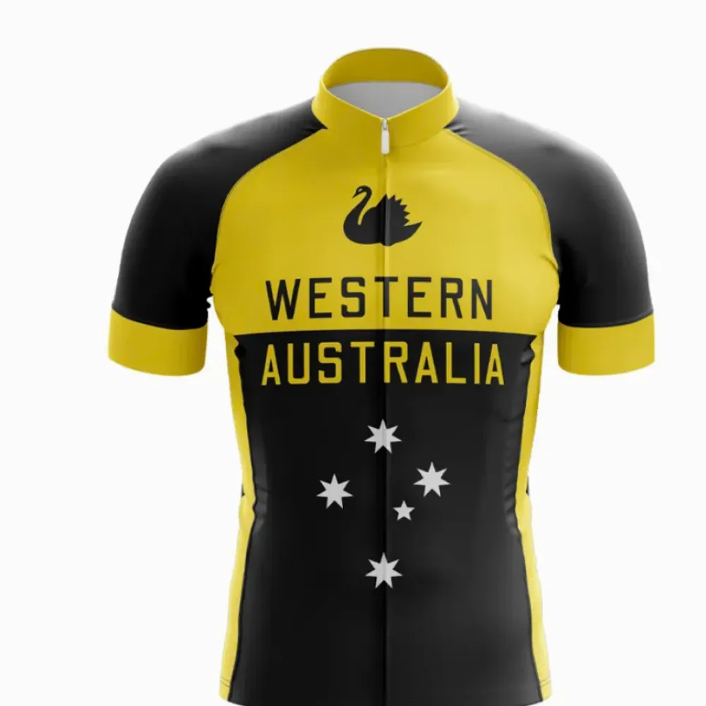 Western Australia Cycling Jersey Swan Logo Yellow/Black
