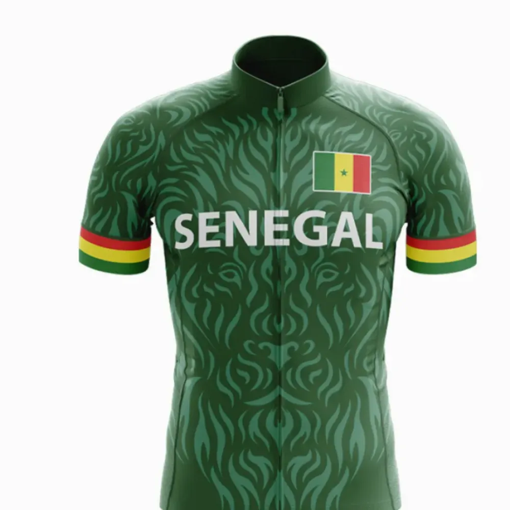 Senegal Cycling Jersey - Green/Gold/Red