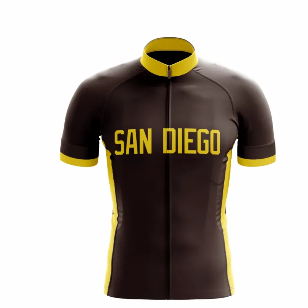 San Diego Cycling Jersey Zipper Brown/Yellow