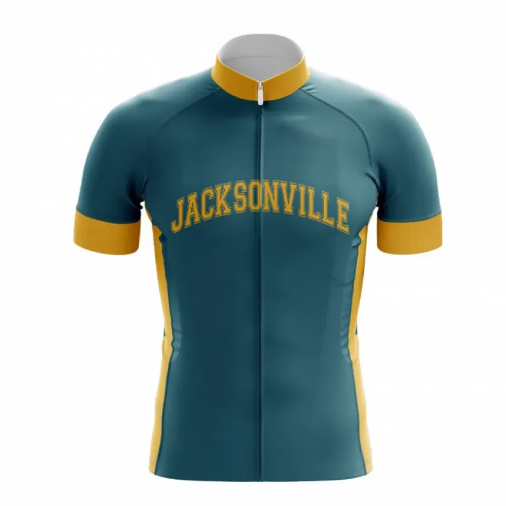 Jacksonville Football Cycling Jersey Teal/Gold/White