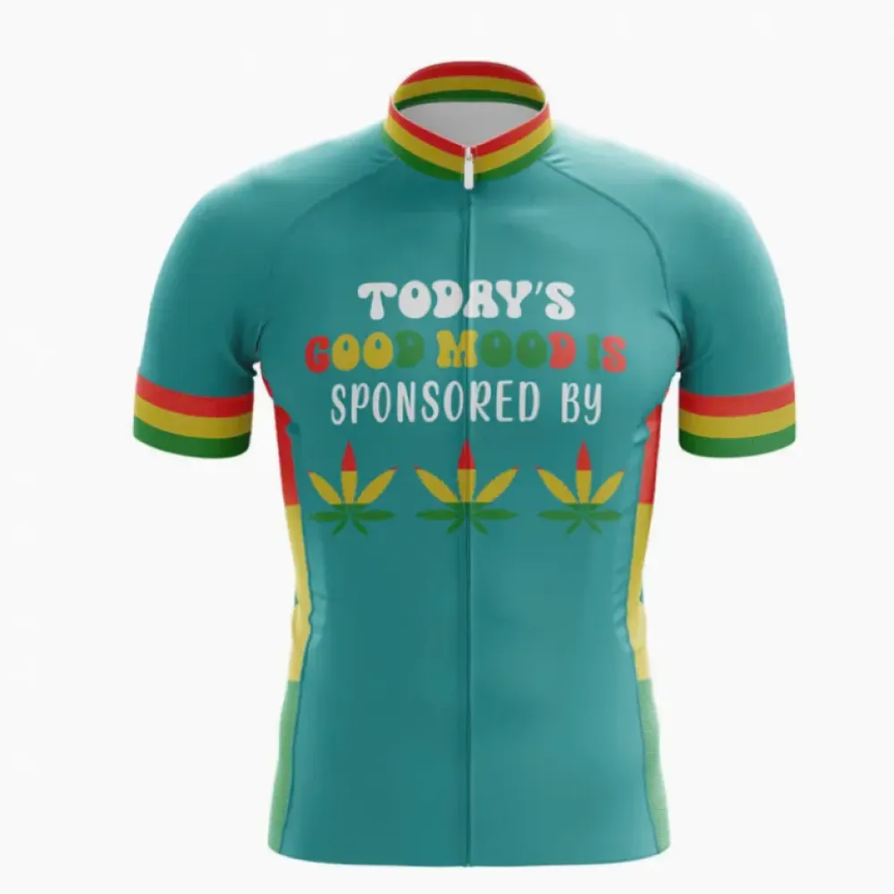 Good Mood 420 Cycling Jersey Teal/Gold/Red